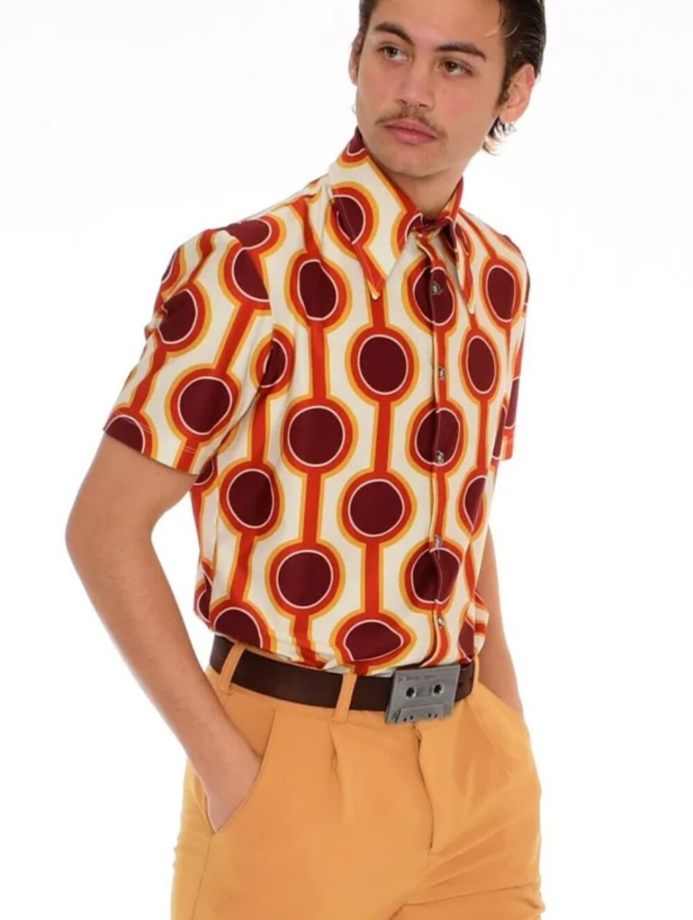 Dorothy Zudora Retro Print Shirt Burning Sands Size Medium